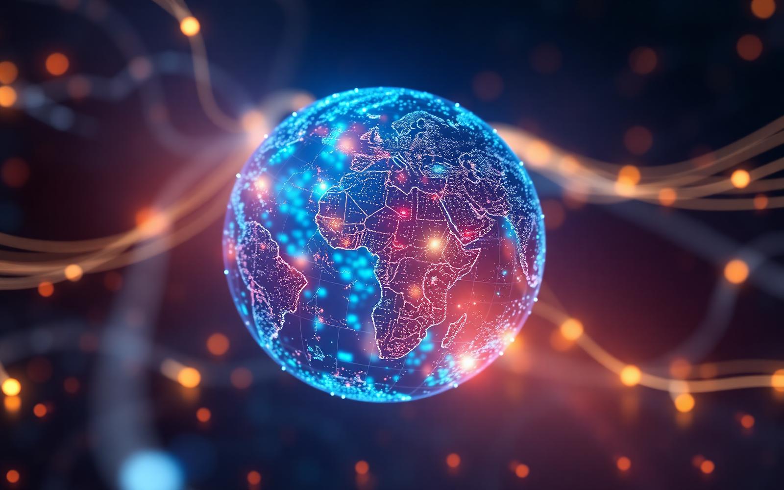 Network operations center with global connectivity dashboards